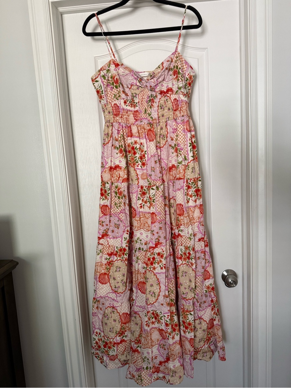 Altar'd State Pink Floral Maxi Sundress with Spaghetti Straps